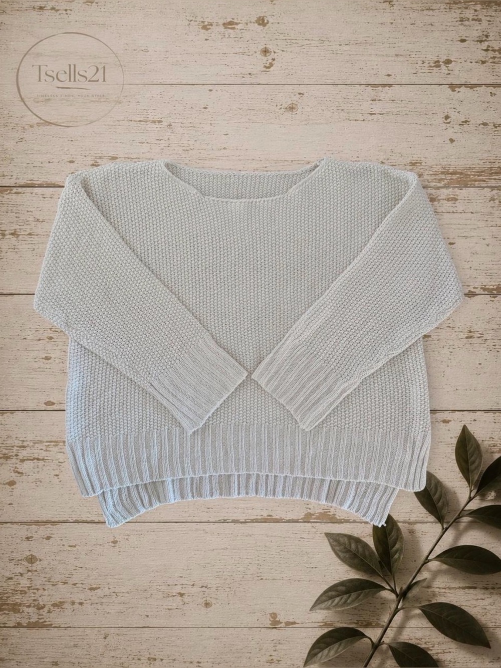 Cream Chunky Knit Sweater - Size 2XL
